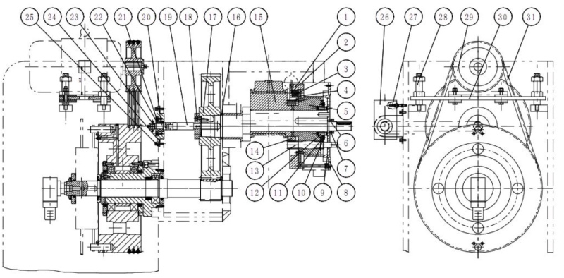 eccentric system for stroke length adjustment